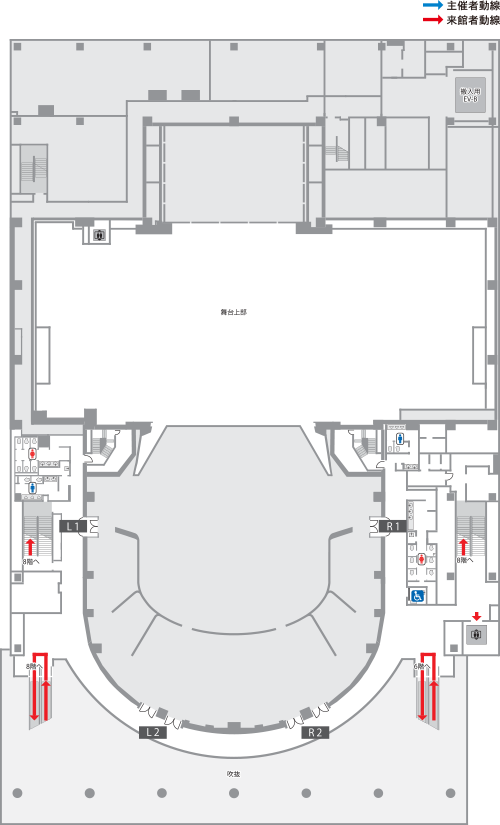 劇場の7階平面図のイメージ