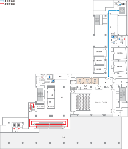 控室301から303の平面図のイメージ