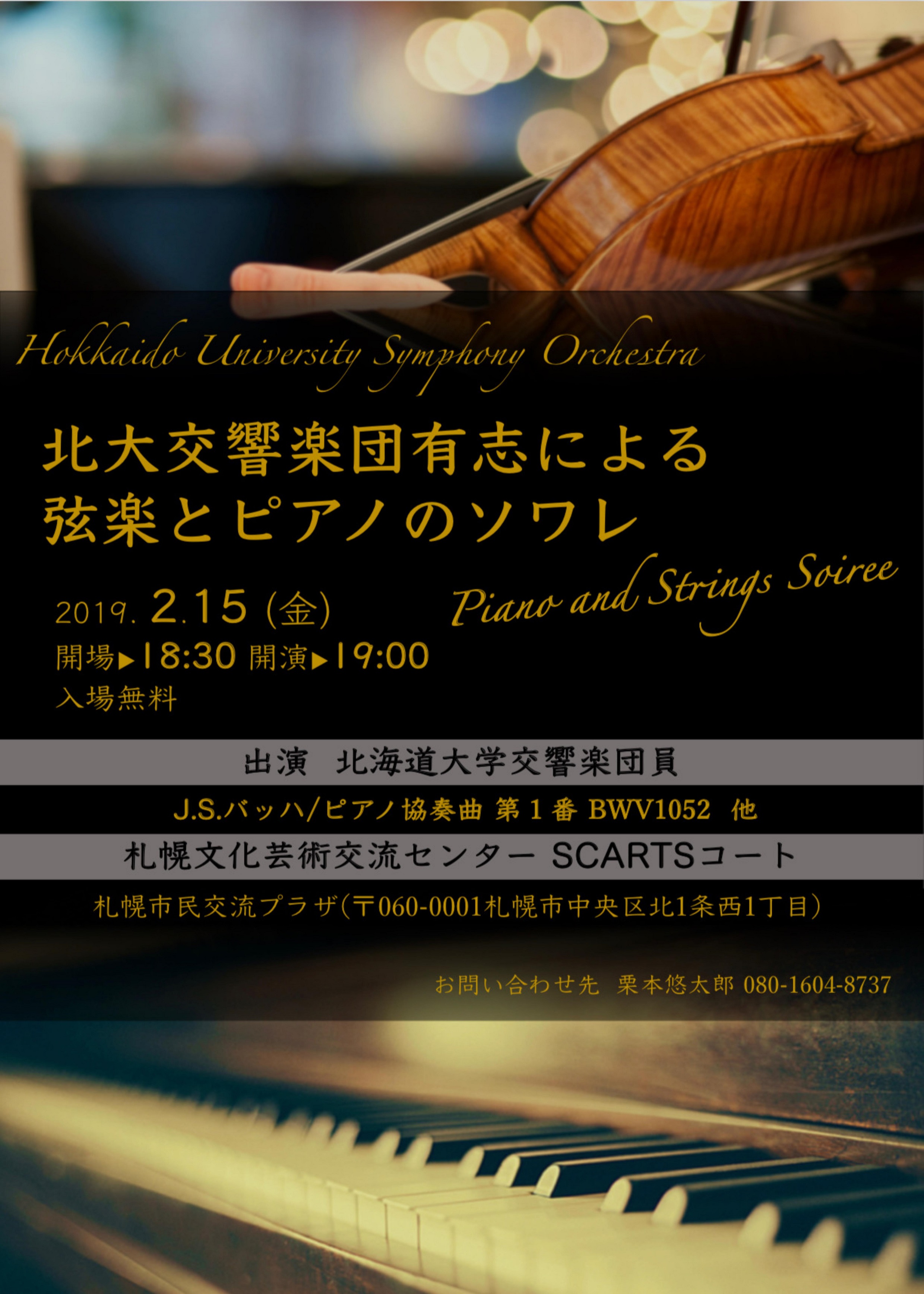 北大交響楽団有志による弦楽とピアノのソワレイメージ